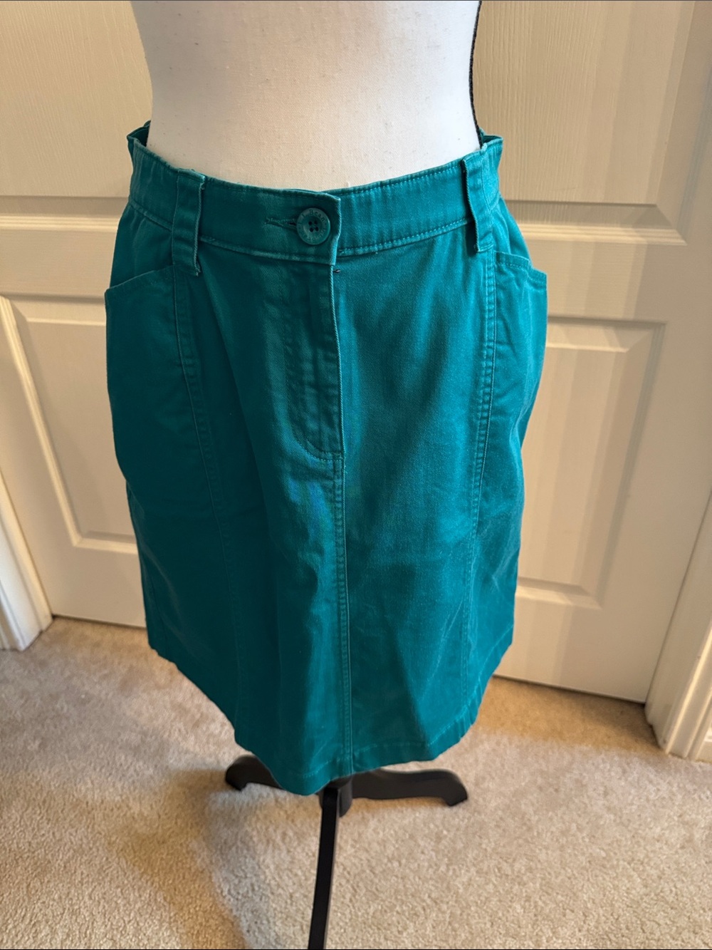 PETITES - L.L. Bean Teal Classic Fit Skirt - Size 10P